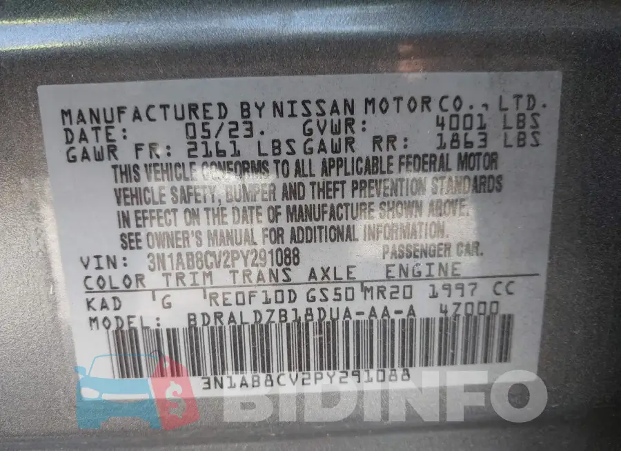 3N1AB8CV2PY291088 Photo# 9