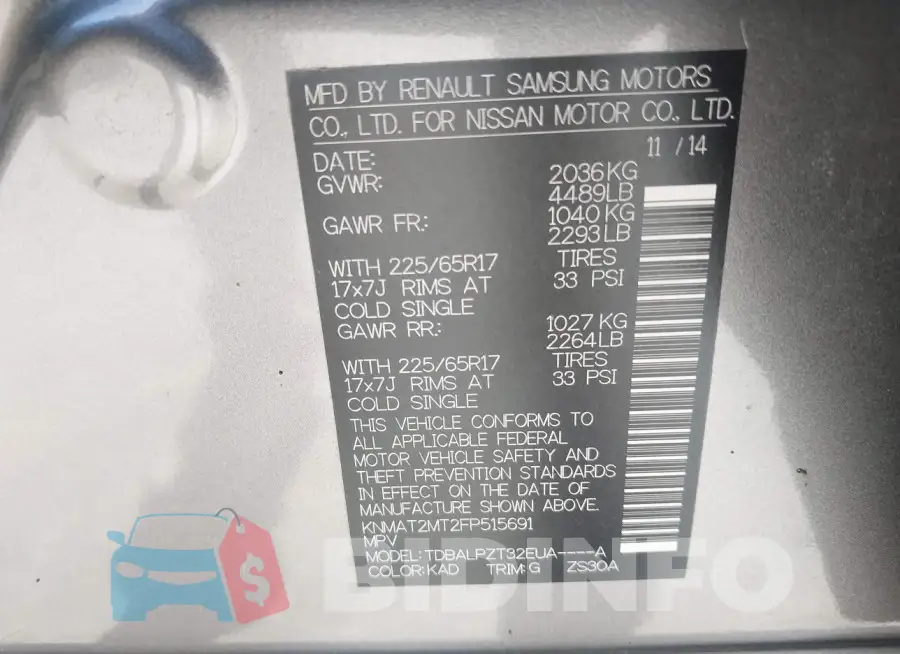 KNMAT2MT2FP515691 Photo# 9
