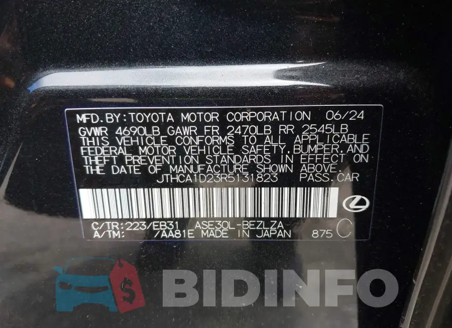JTHCA1D23R5131823 Photo# 9