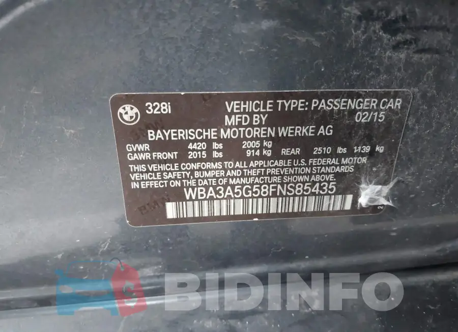 WBA3A5G58FNS85435 Photo# 9