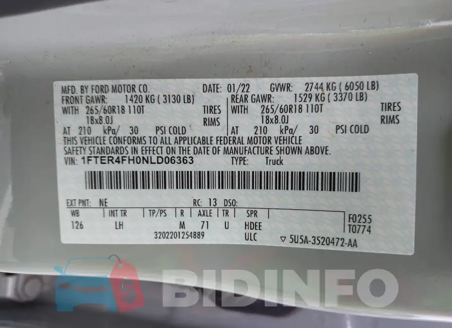 1FTER4FH0NLD06363 Photo# 9
