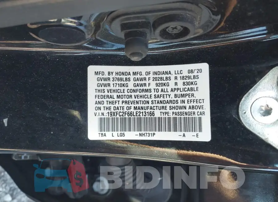 19XFC2F66LE213166 Photo# 9