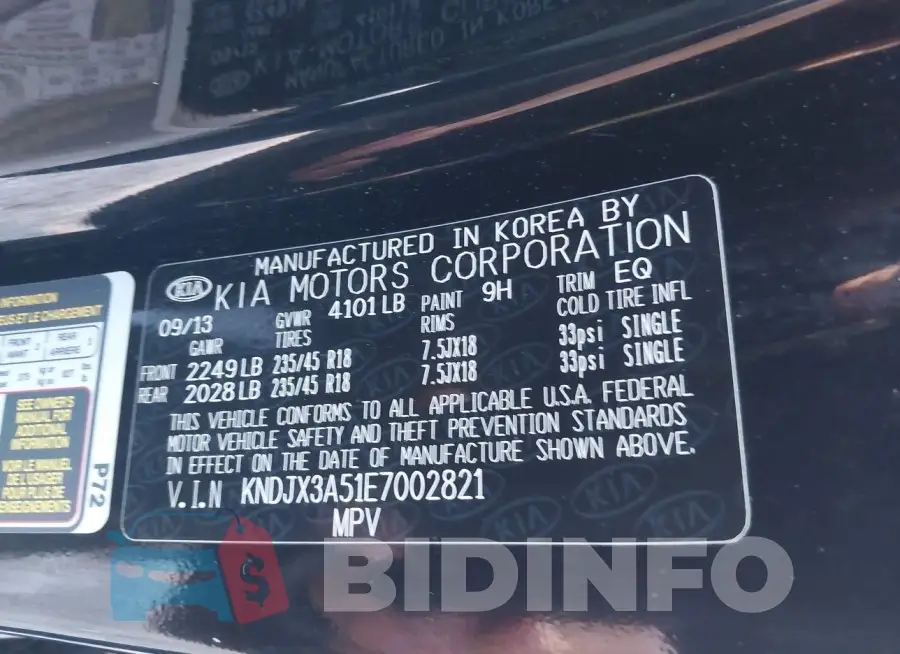 KNDJX3A51E7002821 Photo# 9