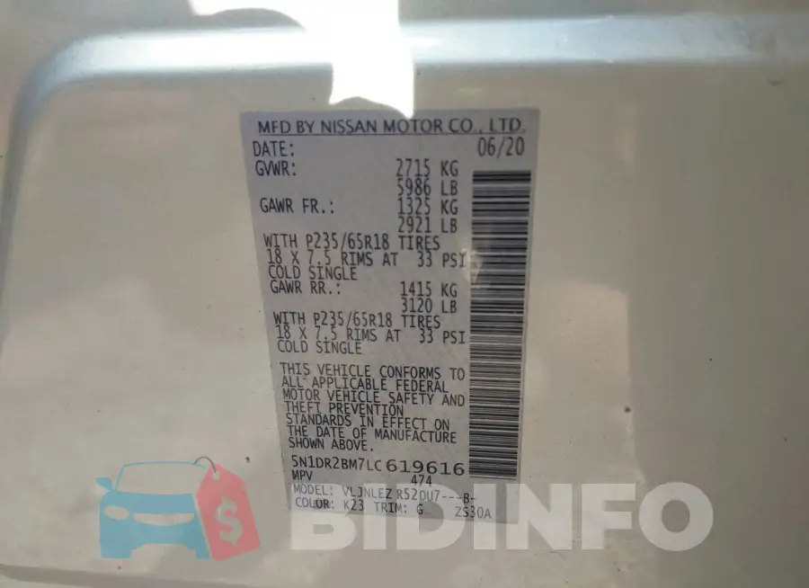 5N1DR2BM7LC619616 Photo# 9