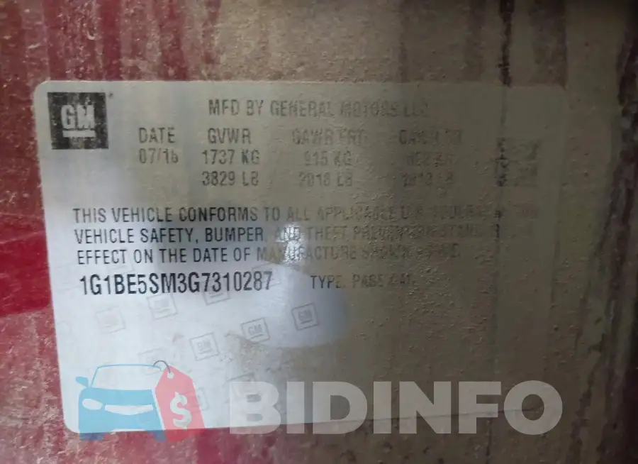 1G1BE5SM3G7310287 Photo# 9