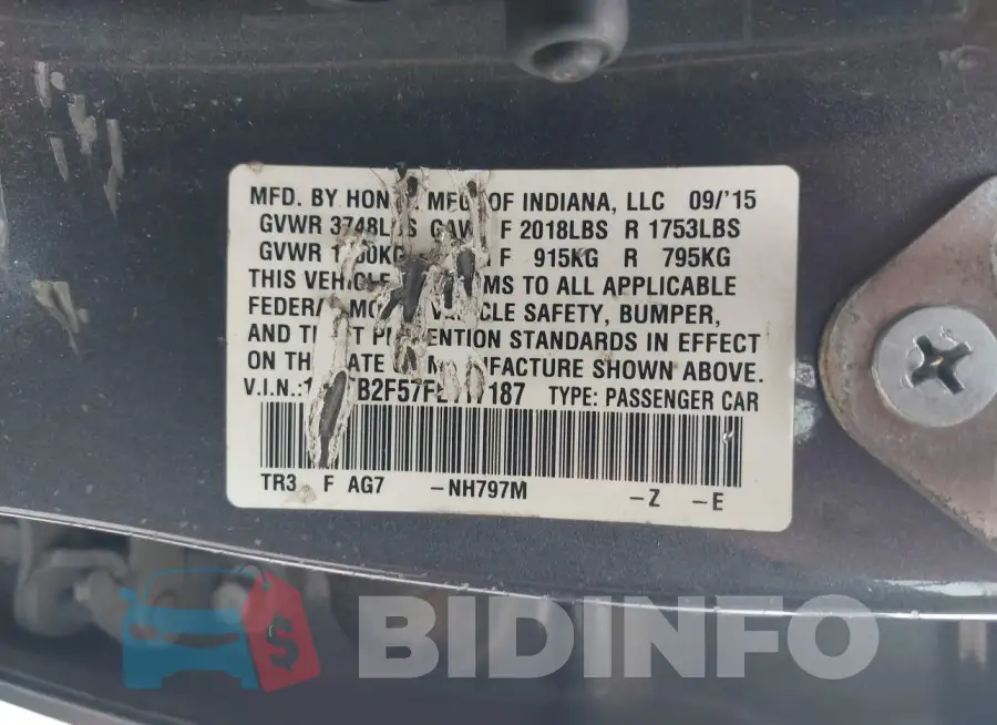 19XFB2F57FE117187 Photo# 9