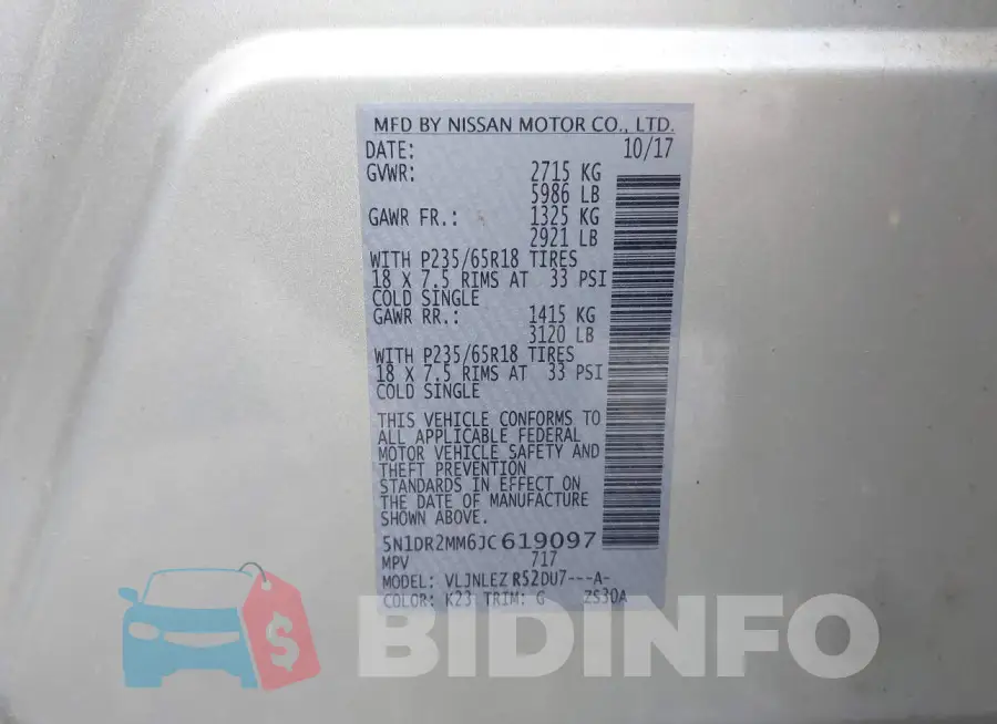 5N1DR2MM6JC619097 Photo# 9