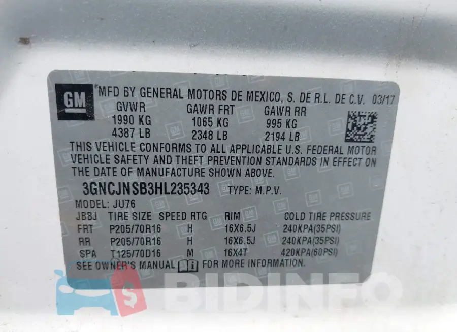 3GNCJNSB3HL235343 Photo# 9