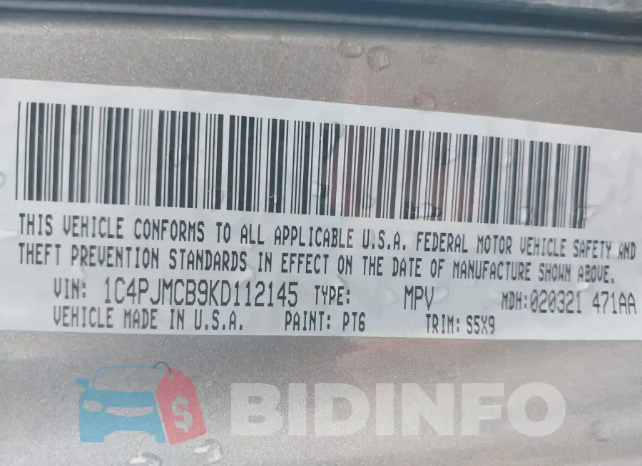 1C4PJMCB9KD112145 Photo# 9