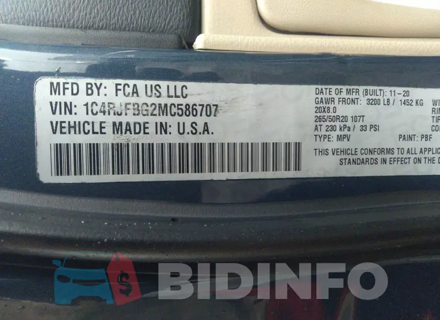 1C4RJFBG2MC586707 Photo# 9