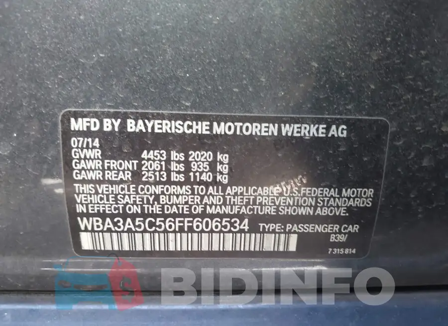 WBA3A5C56FF606534 Photo# 9