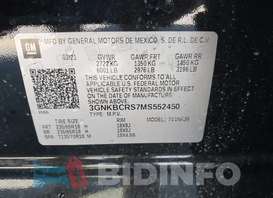 3GNKBCRS7MS552450 Photo# 9