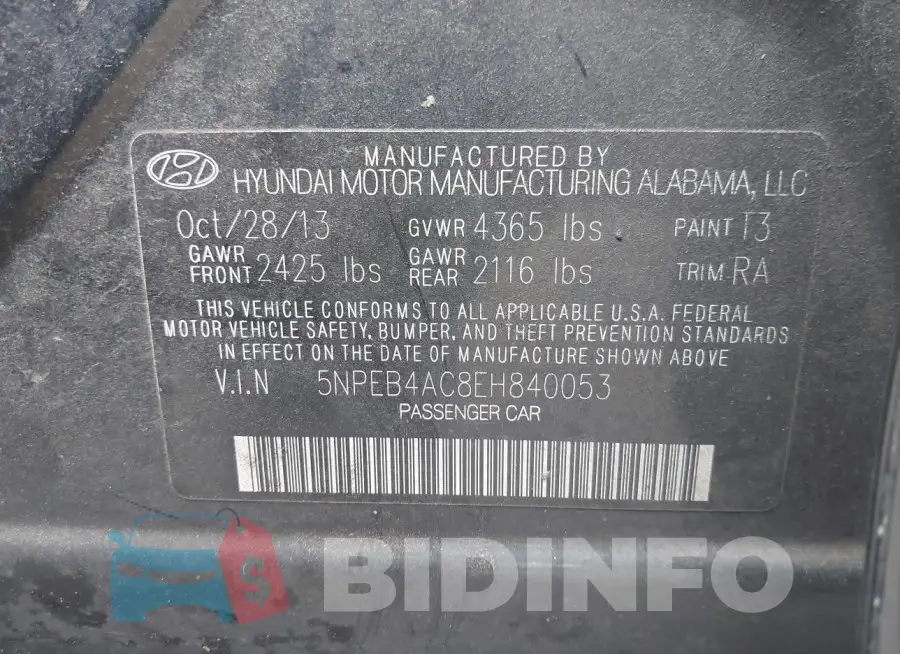 5NPEB4AC8EH840053 Photo# 9