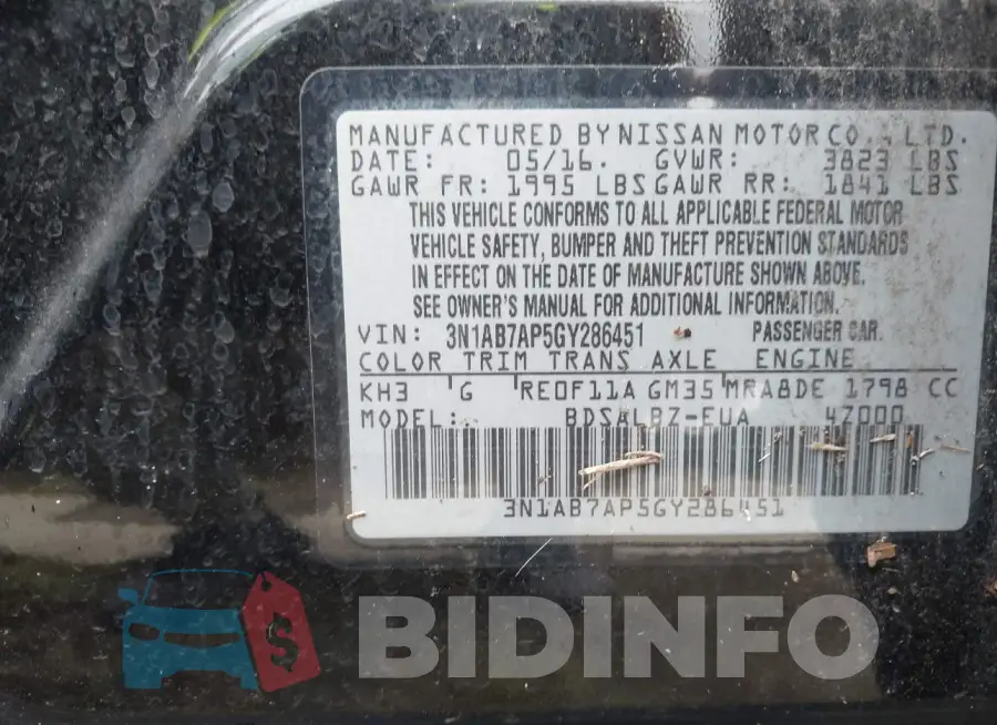 3N1AB7AP5GY286451 Photo# 9