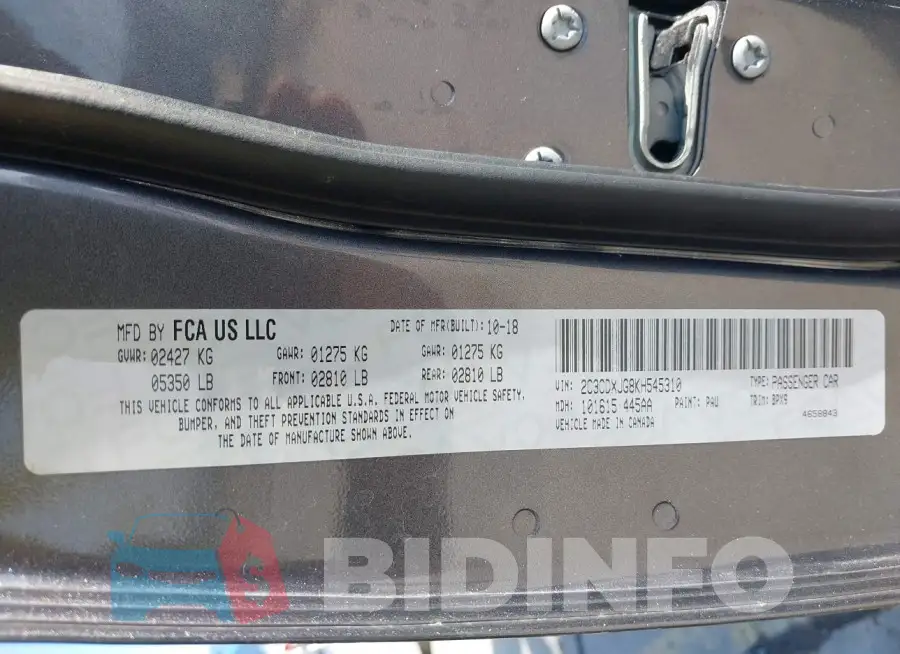 2C3CDXJG8KH545310 Photo# 9