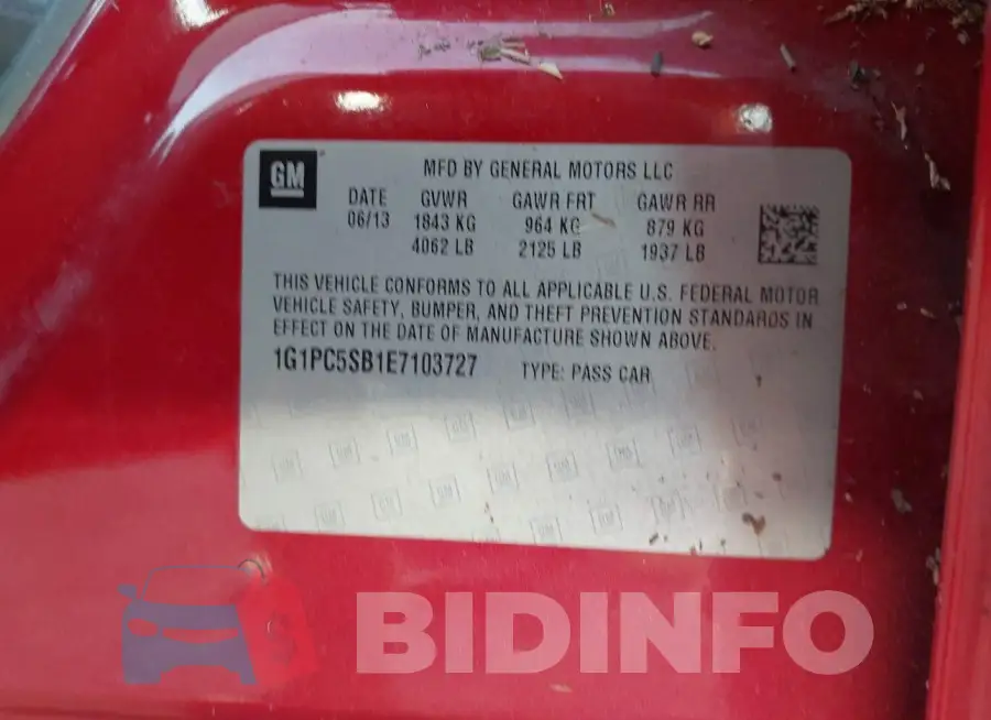 1G1PC5SB1E7103727 Photo# 9