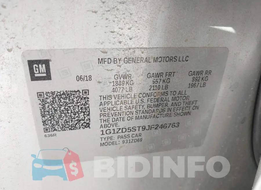 1G1ZD5ST9JF246763 Photo# 9