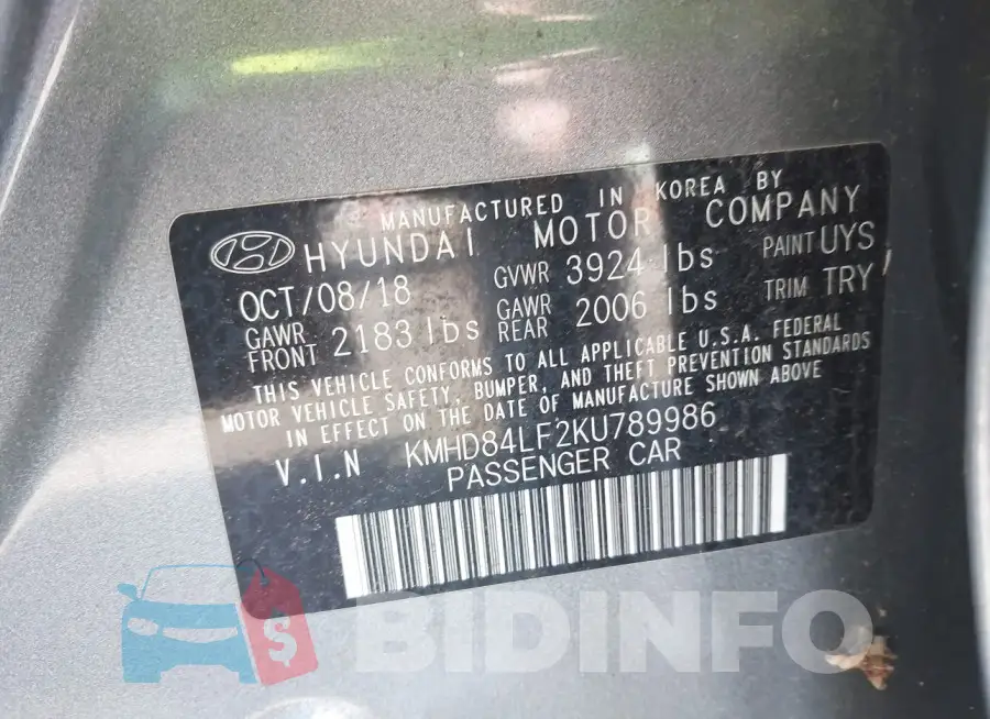 KMHD84LF2KU789986 Photo# 9