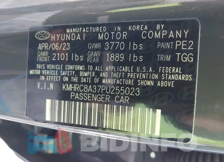 KMHRC8A37PU255023 Photo# 9