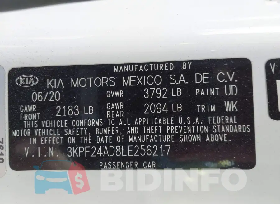 3KPF24AD8LE256217 Photo# 9