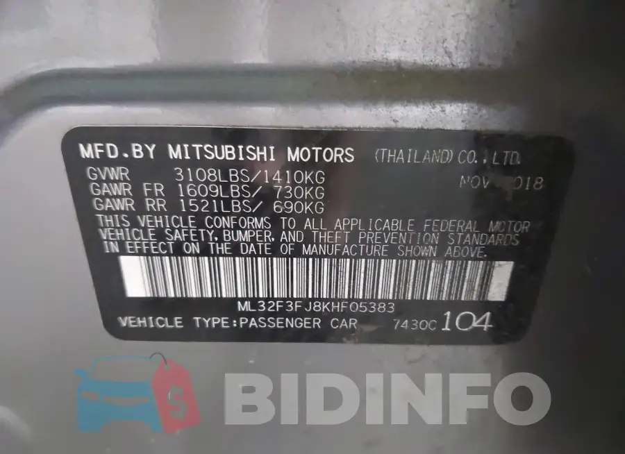 ML32F3FJ8KHF05383 Photo# 9