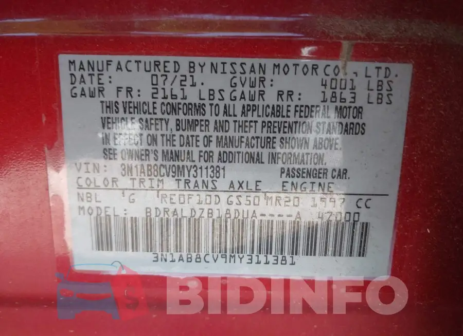 3N1AB8CV9MY311381 Photo# 9
