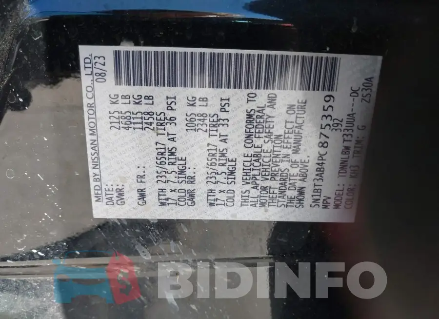 5N1BT3AB4PC875359 Photo# 9