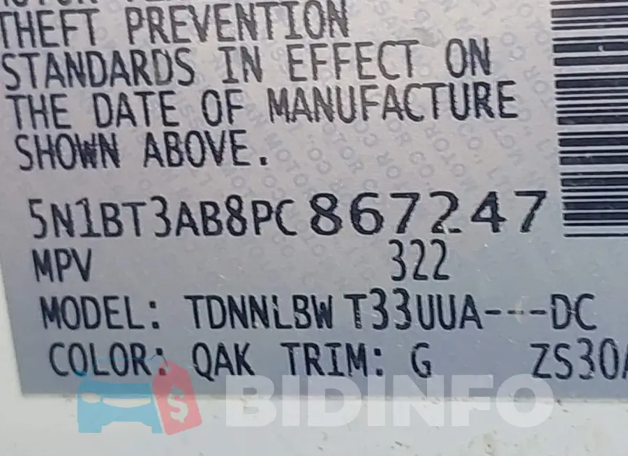 5N1BT3AB8PC867247 Photo# 9