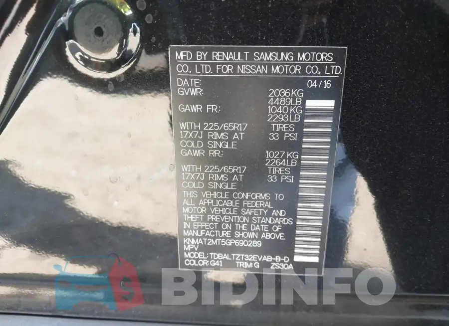 KNMAT2MT5GP690289 Photo# 9