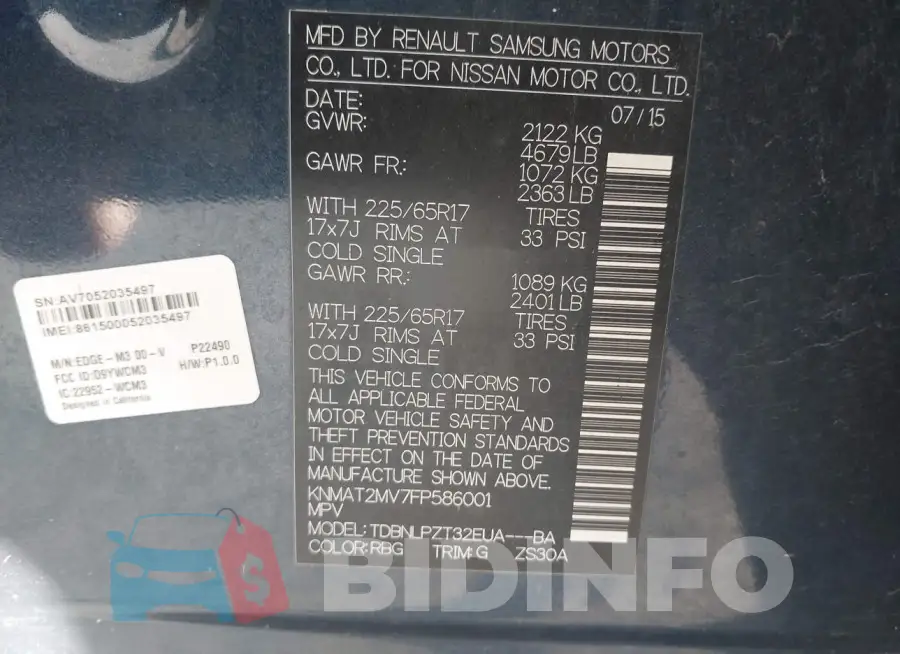 KNMAT2MV7FP586001 Photo# 9