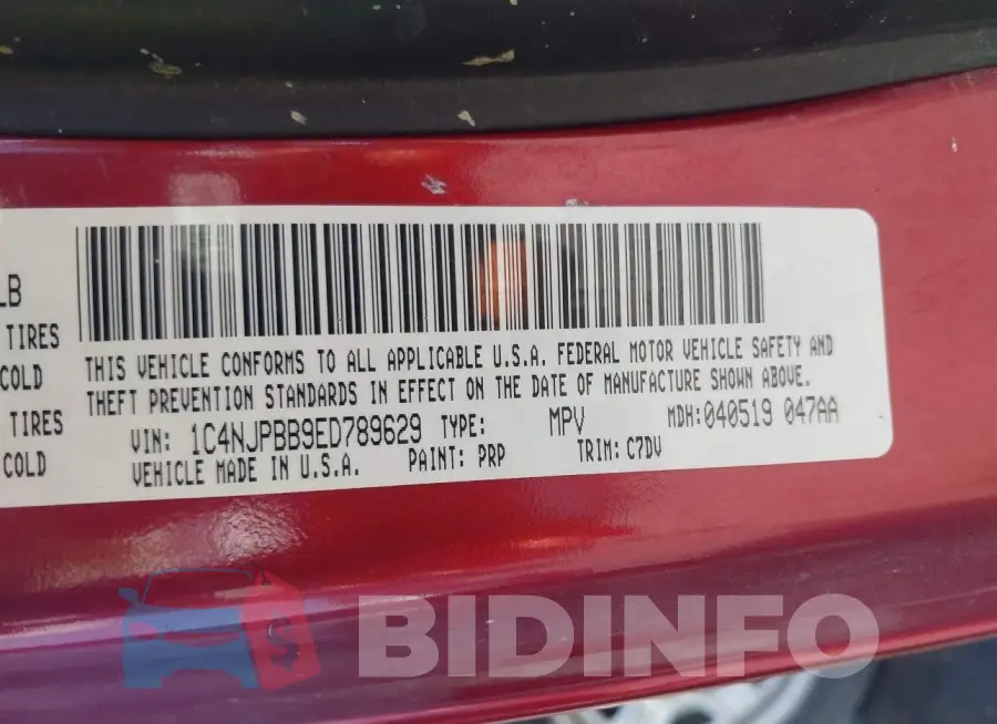 1C4NJPBB9ED789629 Photo# 9