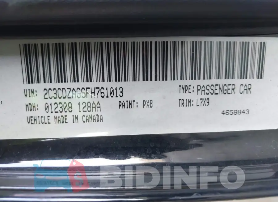 2C3CDZAG6FH761013 Photo# 9