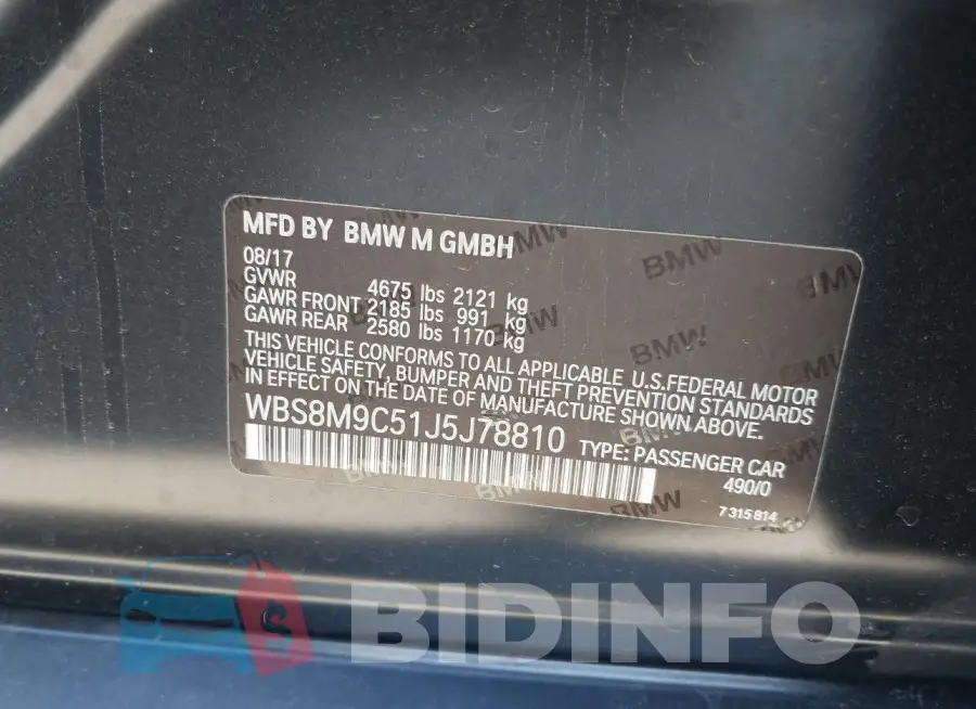 WBS8M9C51J5J78810 Photo# 9