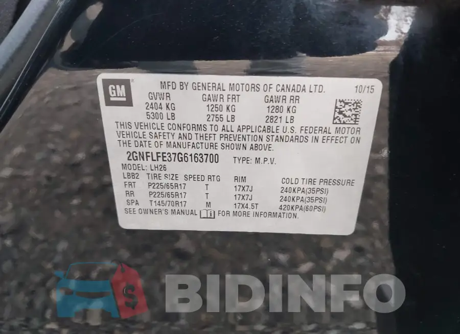 2GNFLFE37G6163700 Photo# 9