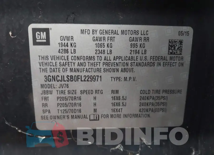 3GNCJLSB0FL229971 Photo# 9