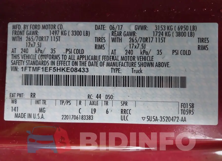 1FTMF1EF5HKE08433 Photo# 9
