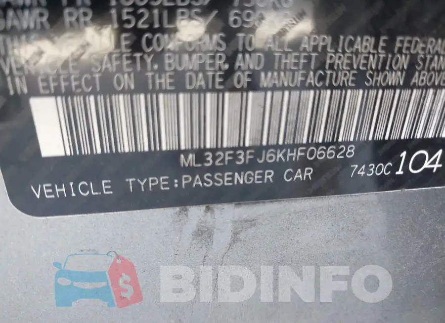 ML32F3FJ6KHF06628 Photo# 9
