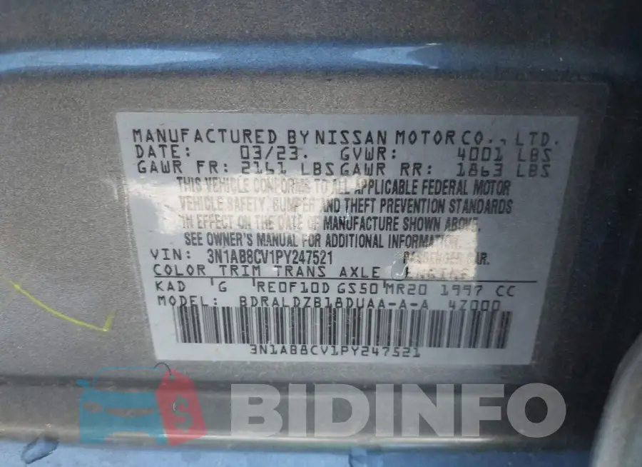 3N1AB8CV1PY247521 Photo# 9