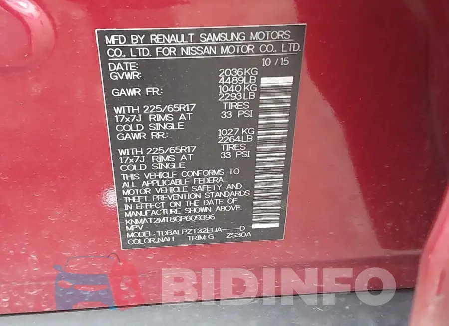 KNMAT2MT8GP609396 Photo# 9
