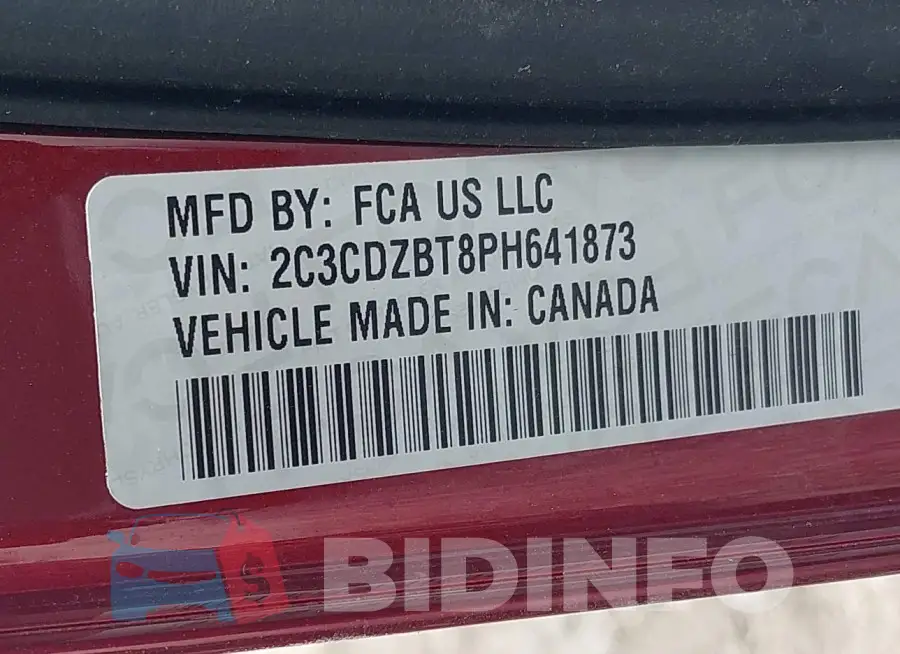 2C3CDZBT8PH641873 Photo# 9