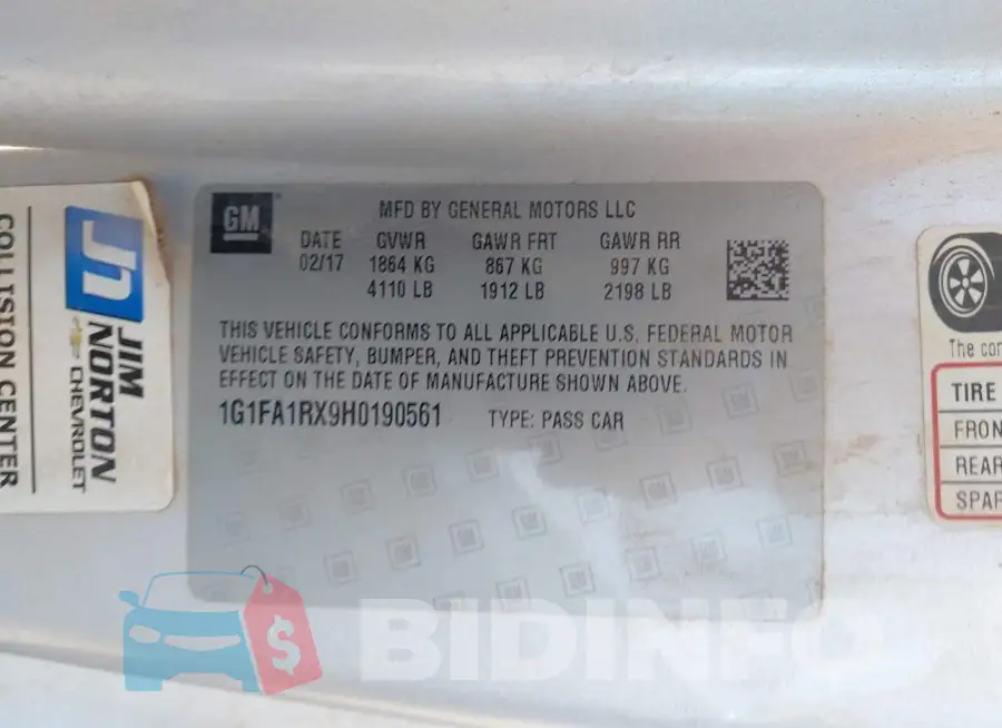 1G1FA1RX9H0190561 Photo# 9