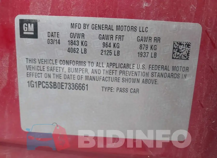 1G1PC5SB0E7336661 Photo# 9