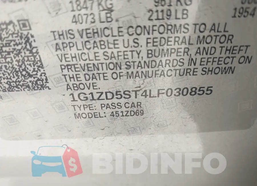 1G1ZD5ST4LF030855 Photo# 9