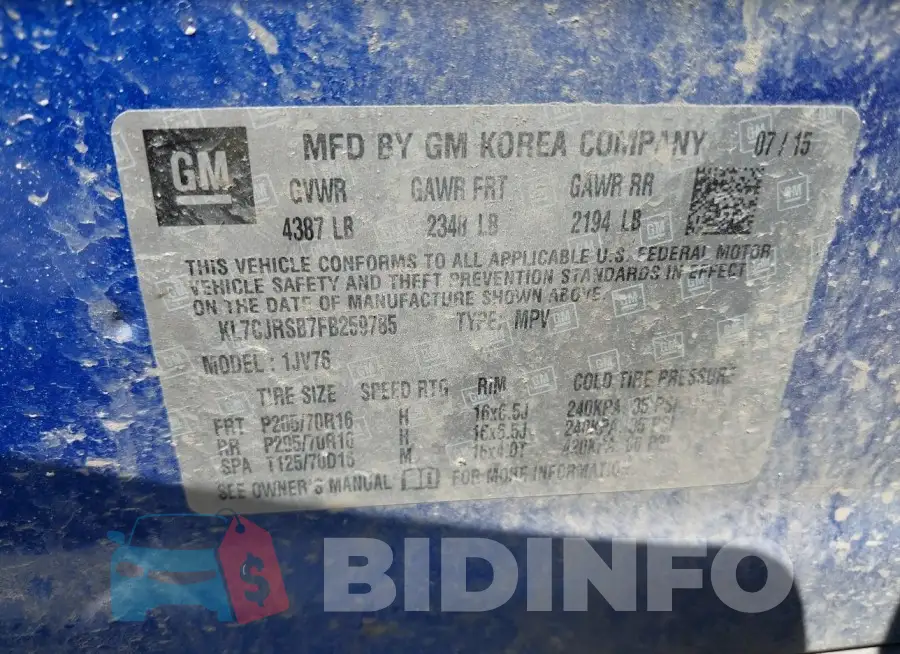 KL7CJRSB7FB259785 Photo# 9