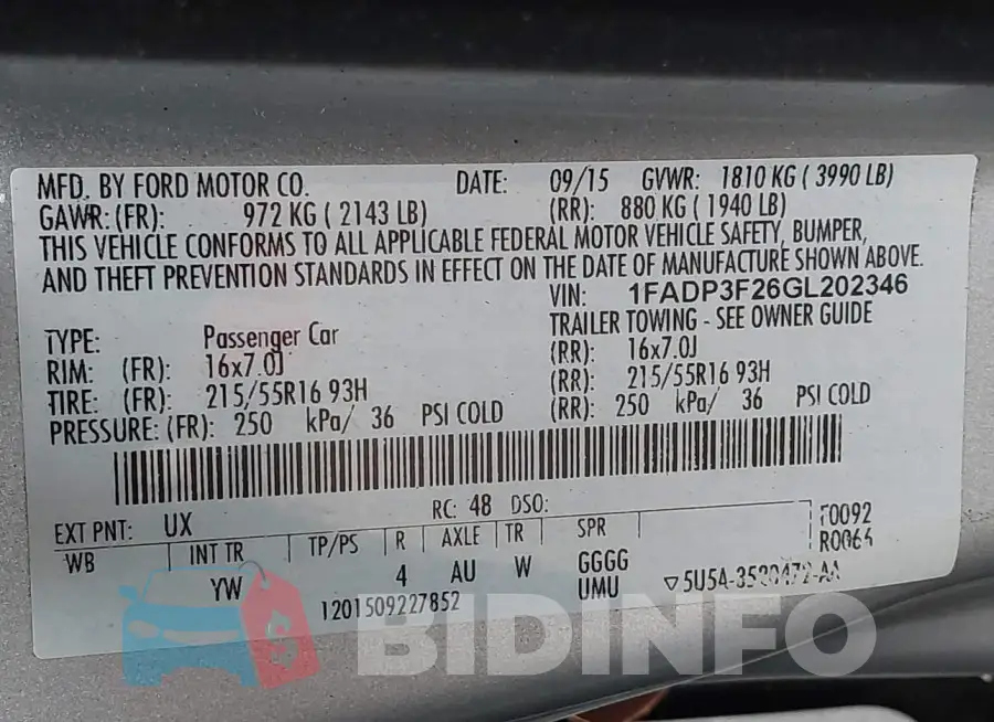 1FADP3F26GL202346 Photo# 9