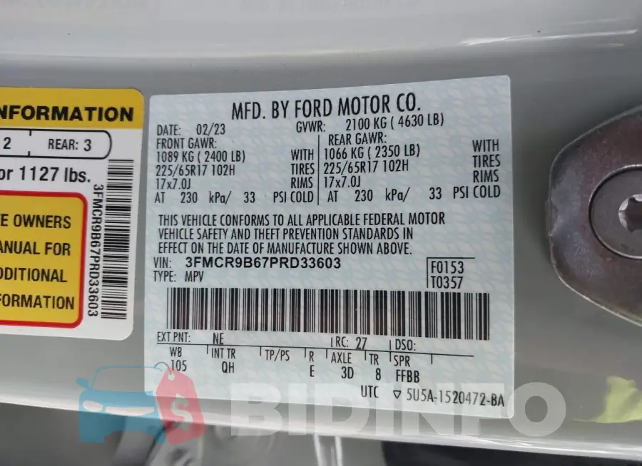 3FMCR9B67PRD33603 Photo# 9