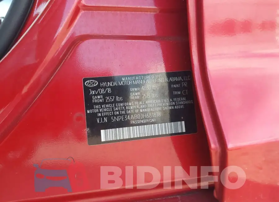 5NPE34AB0JH681818 Photo# 9