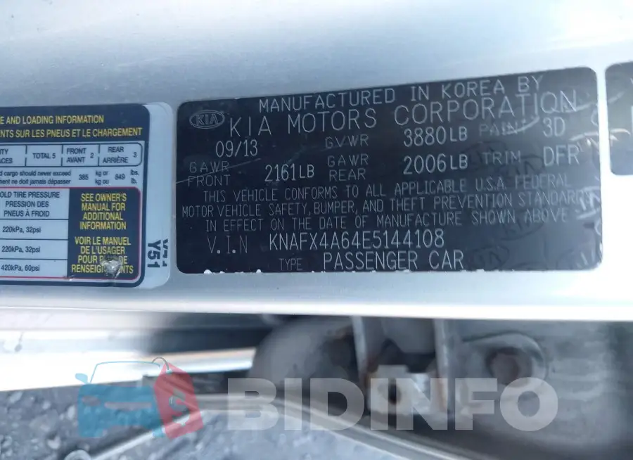 KNAFX4A64E5144108 Photo# 9