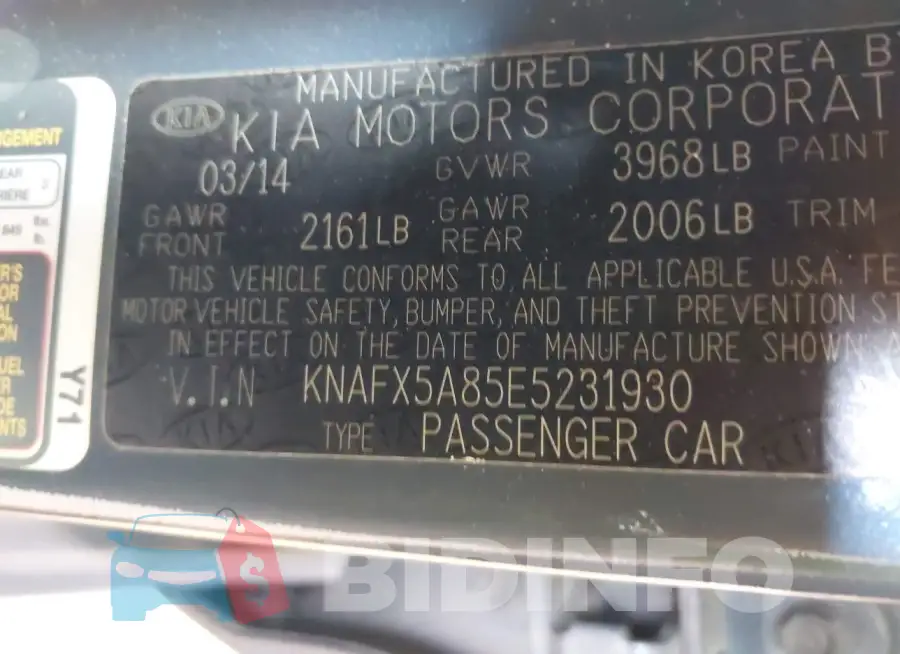KNAFX5A85E5231930 Photo# 9