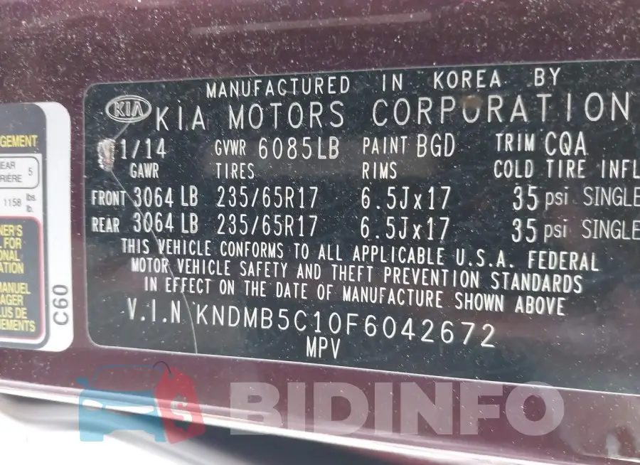 KNDMB5C10F6042672 Photo# 9